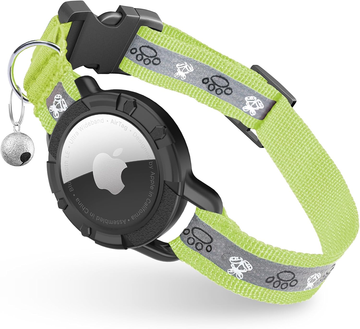 Reflective AirTag Cat Collar – Adjustable GPS Tracker with Safety Elastic & Integrated Holder