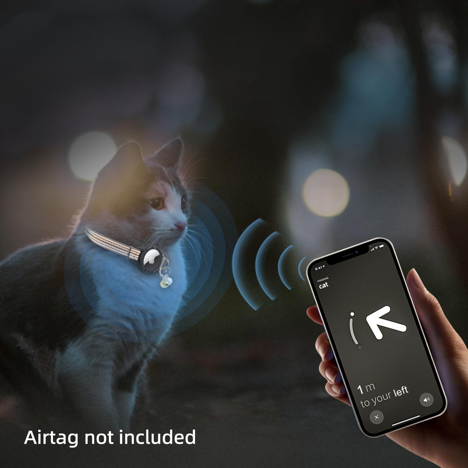 Reflective AirTag Cat Collar with Breakaway Safety & Tracker Holder - Abbycart