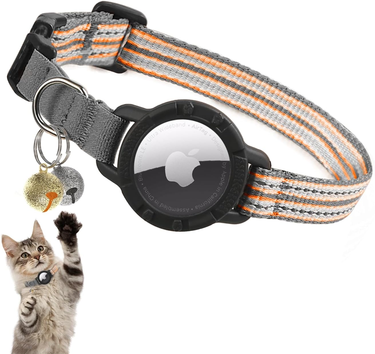 Reflective AirTag Cat Collar with Breakaway Safety & Tracker Holder - Abbycart