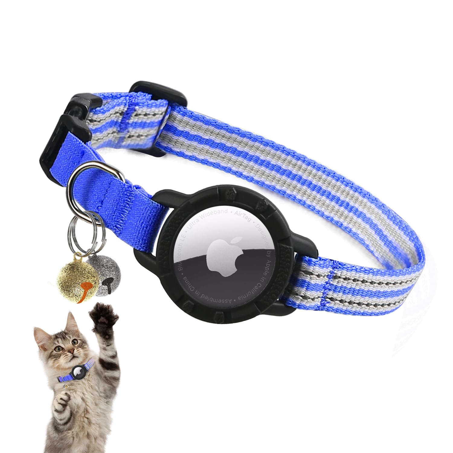 Reflective AirTag Cat Collar with Breakaway Safety & Tracker Holder - Abbycart