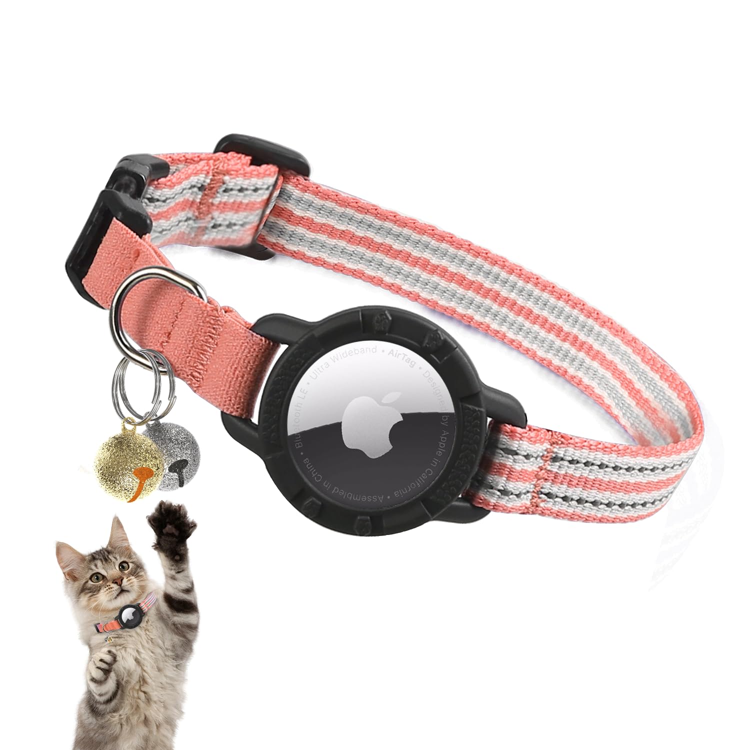 Reflective AirTag Cat Collar with Breakaway Safety & Tracker Holder - Abbycart