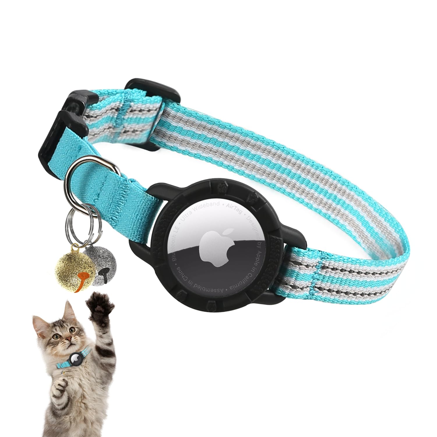 Reflective AirTag Cat Collar with Breakaway Safety & Tracker Holder - Abbycart