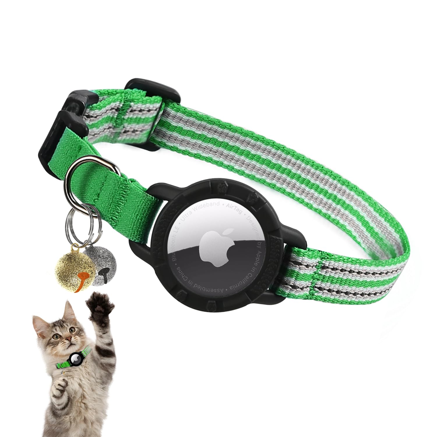 Reflective AirTag Cat Collar with Breakaway Safety & Tracker Holder - Abbycart