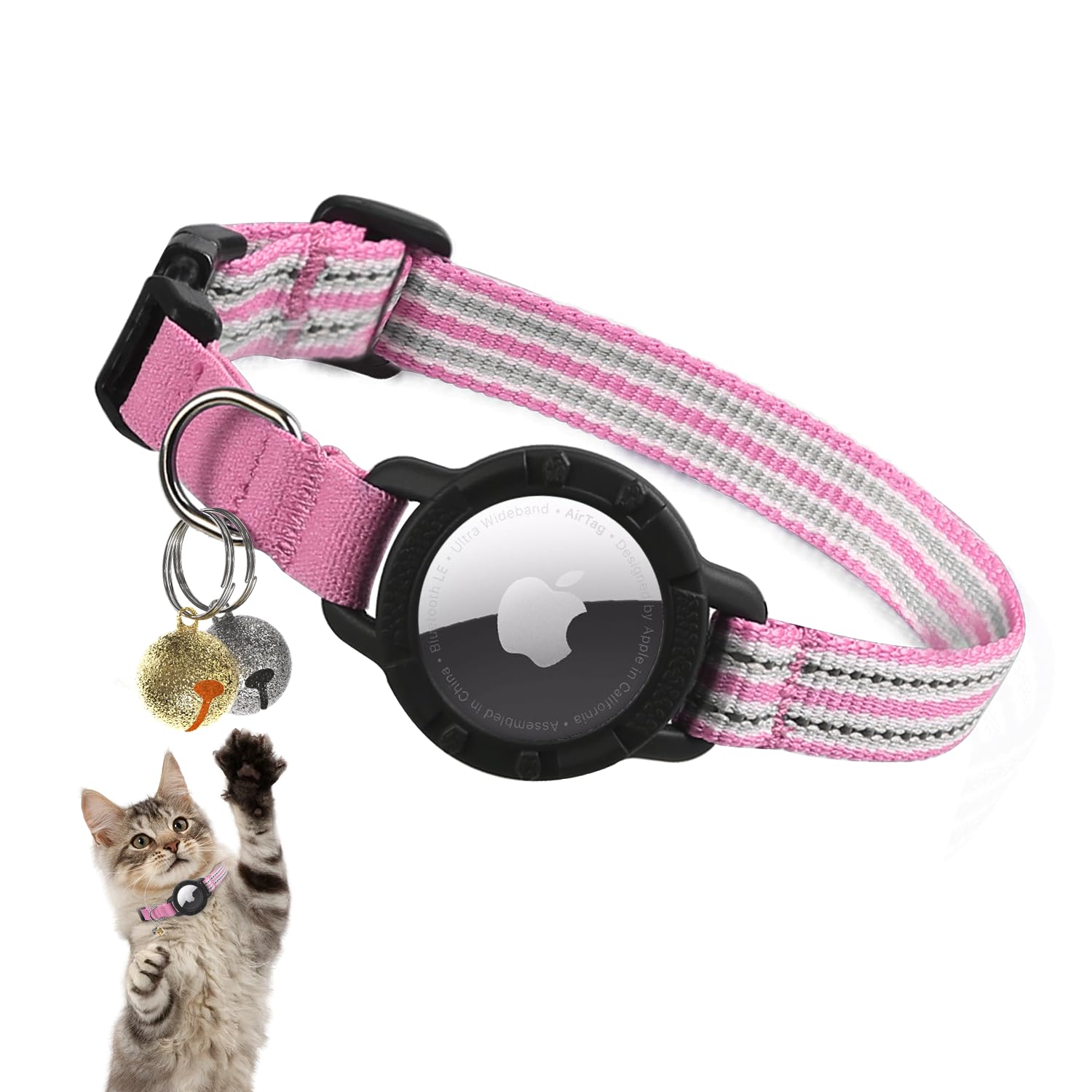 Reflective AirTag Cat Collar with Breakaway Safety & Tracker Holder - Abbycart
