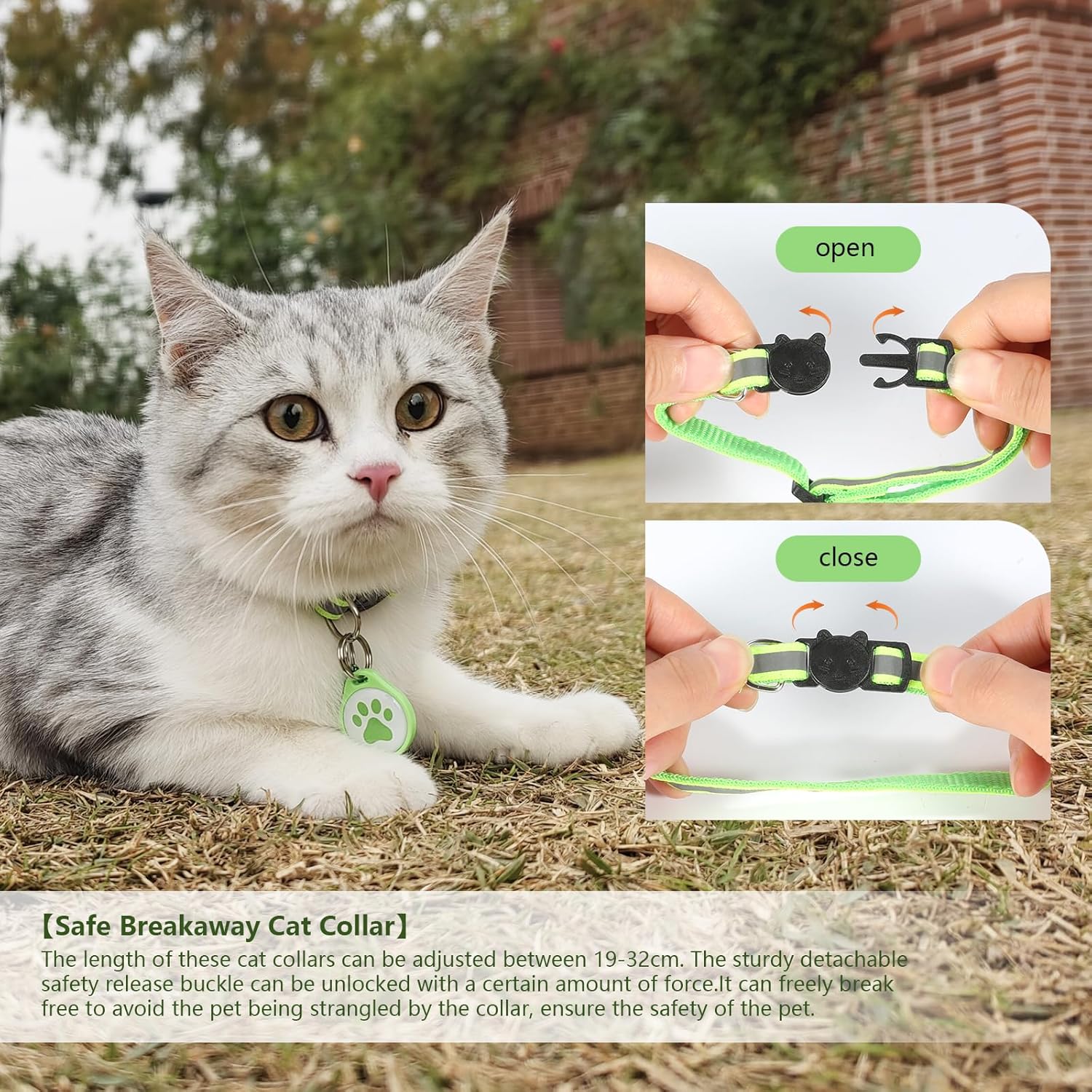 Reflective AirTag Cat Collars 3 - Pack – Breakaway, Adjustable, Safe & Trackable - Abbycart