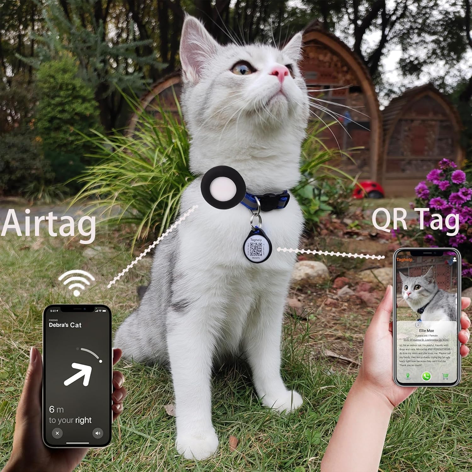 Reflective AirTag Cat Collars 3 - Pack – Breakaway, Adjustable, Safe & Trackable - Abbycart