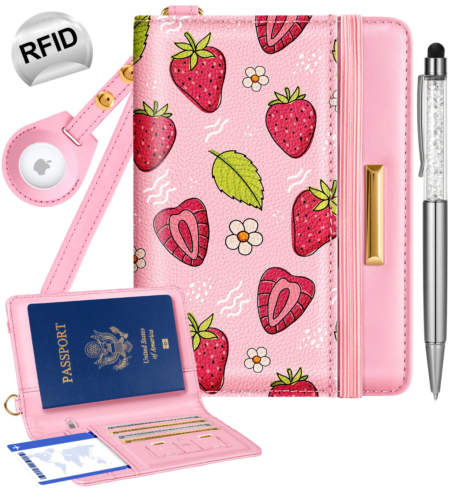 RFID AirTag Passport Holder Wallet for Women Travel - Abbycart