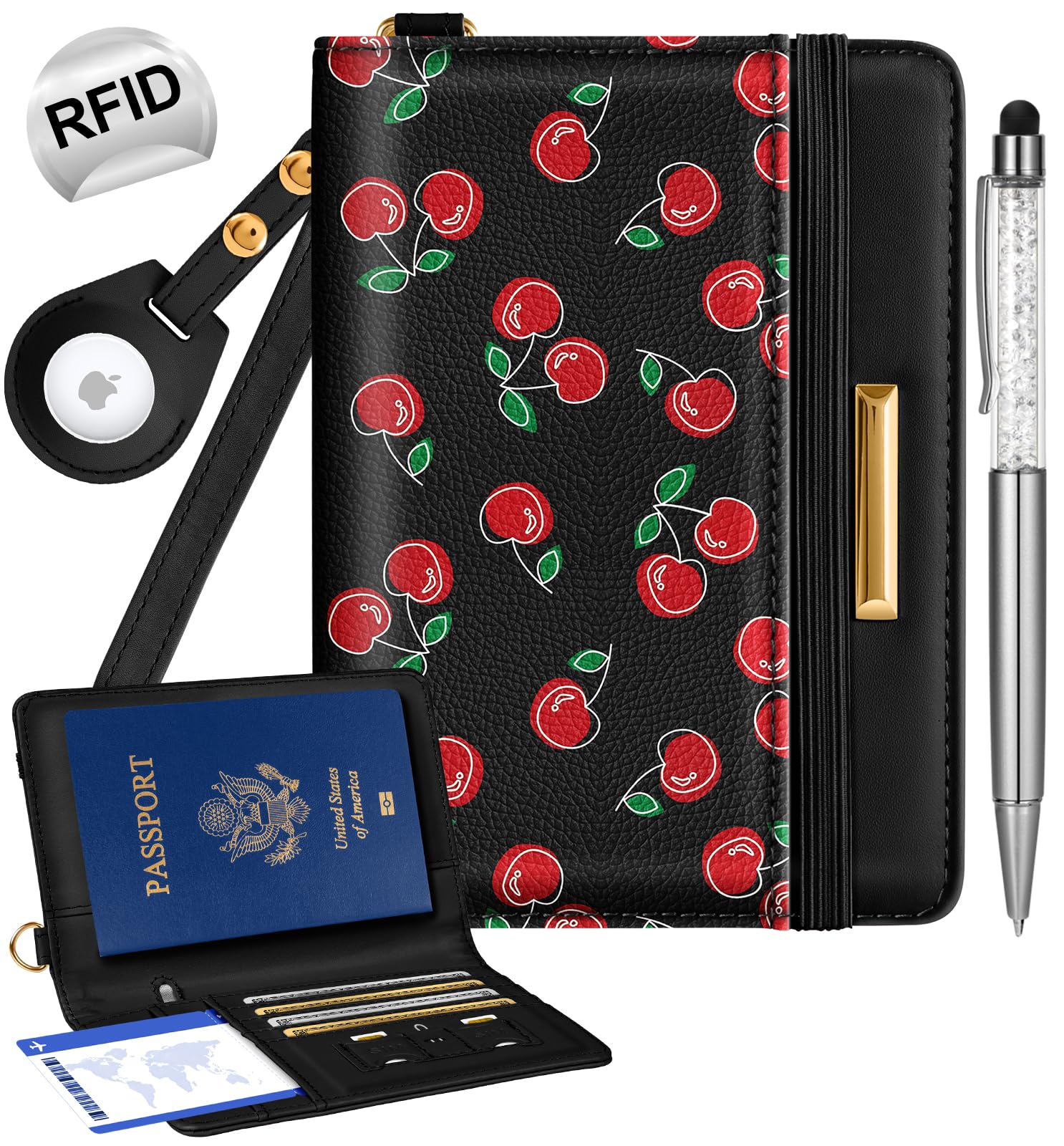 RFID AirTag Passport Holder Wallet for Women Travel - Abbycart