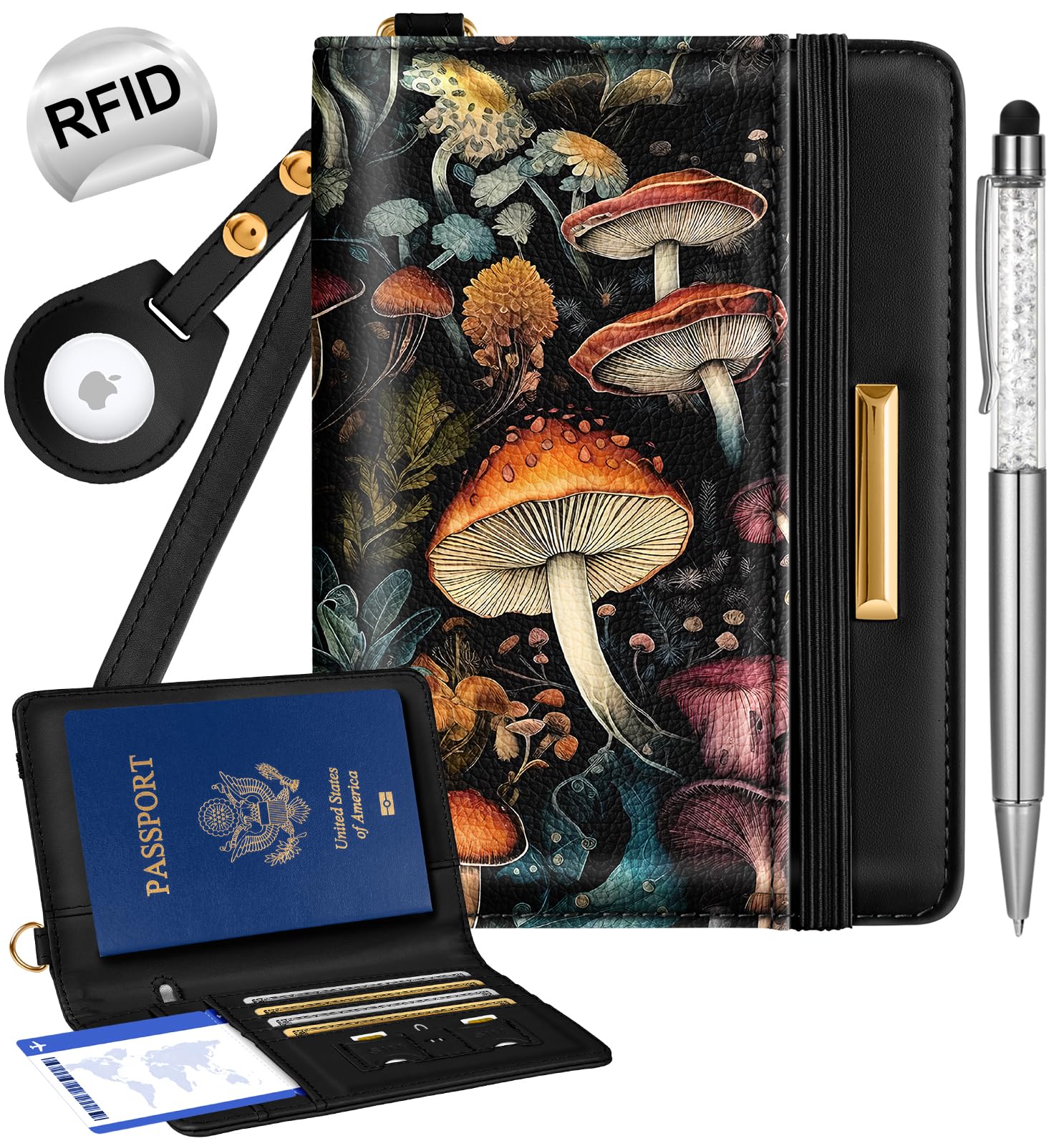 RFID AirTag Passport Holder Wallet for Women Travel - Abbycart