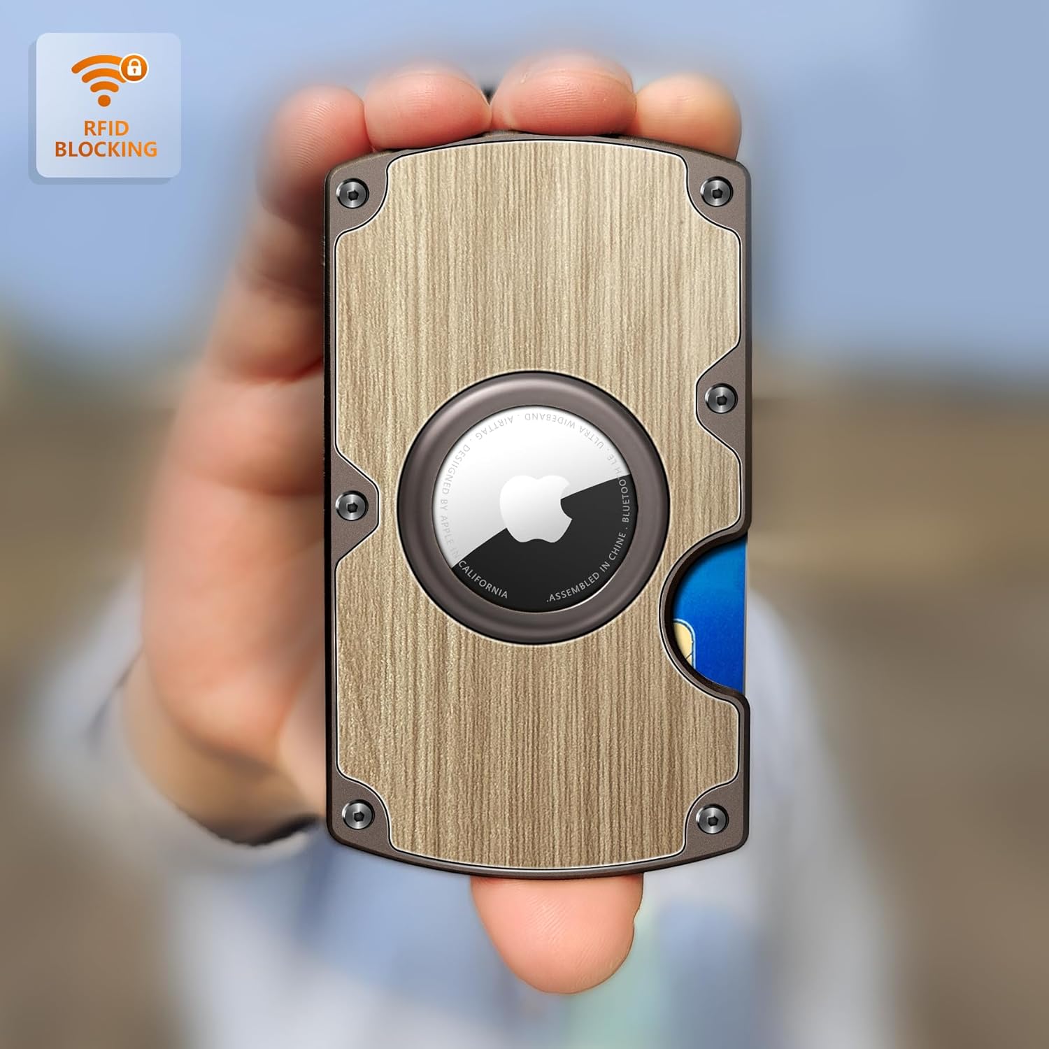 RFID Blocking Airtag Wallet for Men – Slim Aluminum Design, Holds 15 Cards, Built - In Airtag Slot - Abbycart