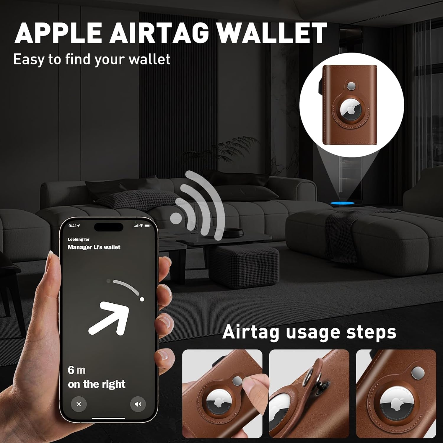 RFID Blocking AirTag Wallet for Men – Slim Leather with Money Clip - Abbycart