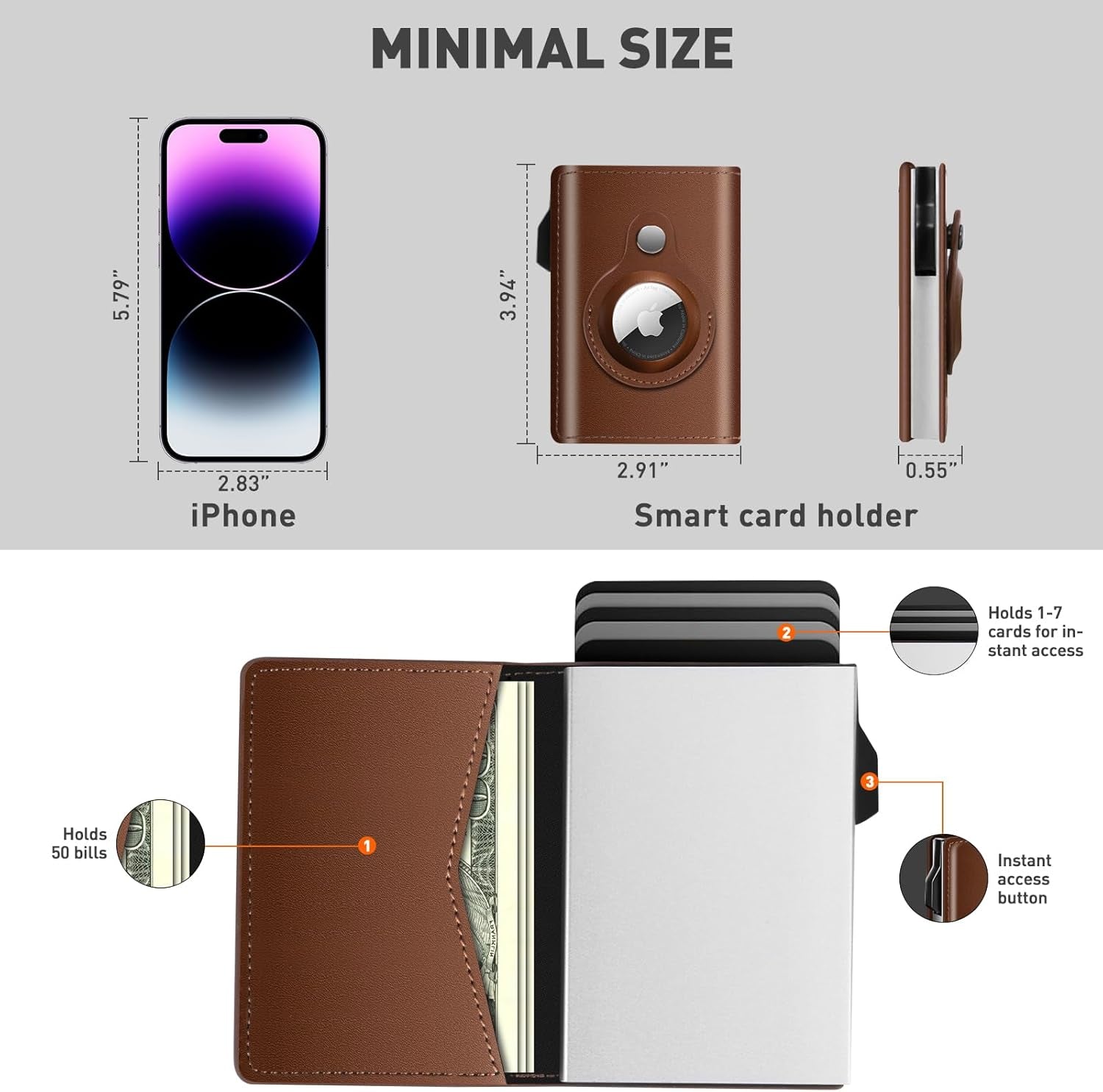 RFID Blocking AirTag Wallet for Men – Slim Leather with Money Clip - Abbycart