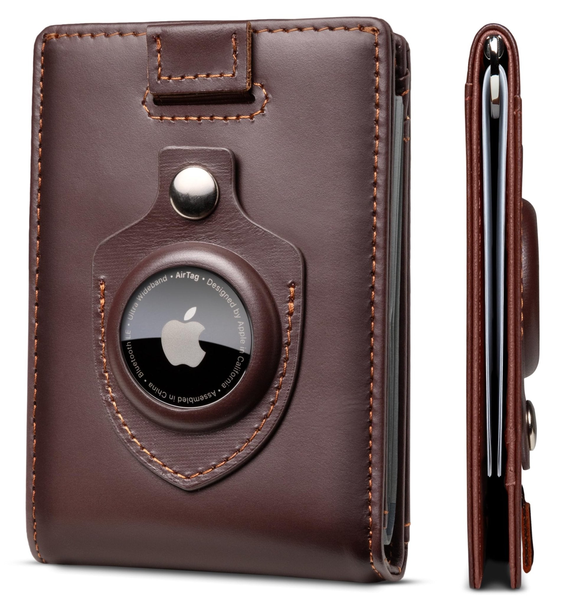 RFID Blocking AirTag Wallet – Slim Leather Wallet for Men with Money Clip & Card Slots - Abbycart
