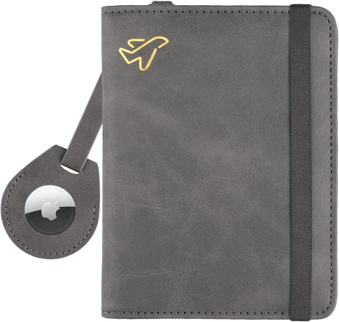 RFID Blocking Leather Passport Holder with Airtag Slot - Secure Travel Wallet for Men and Women - Abbycart