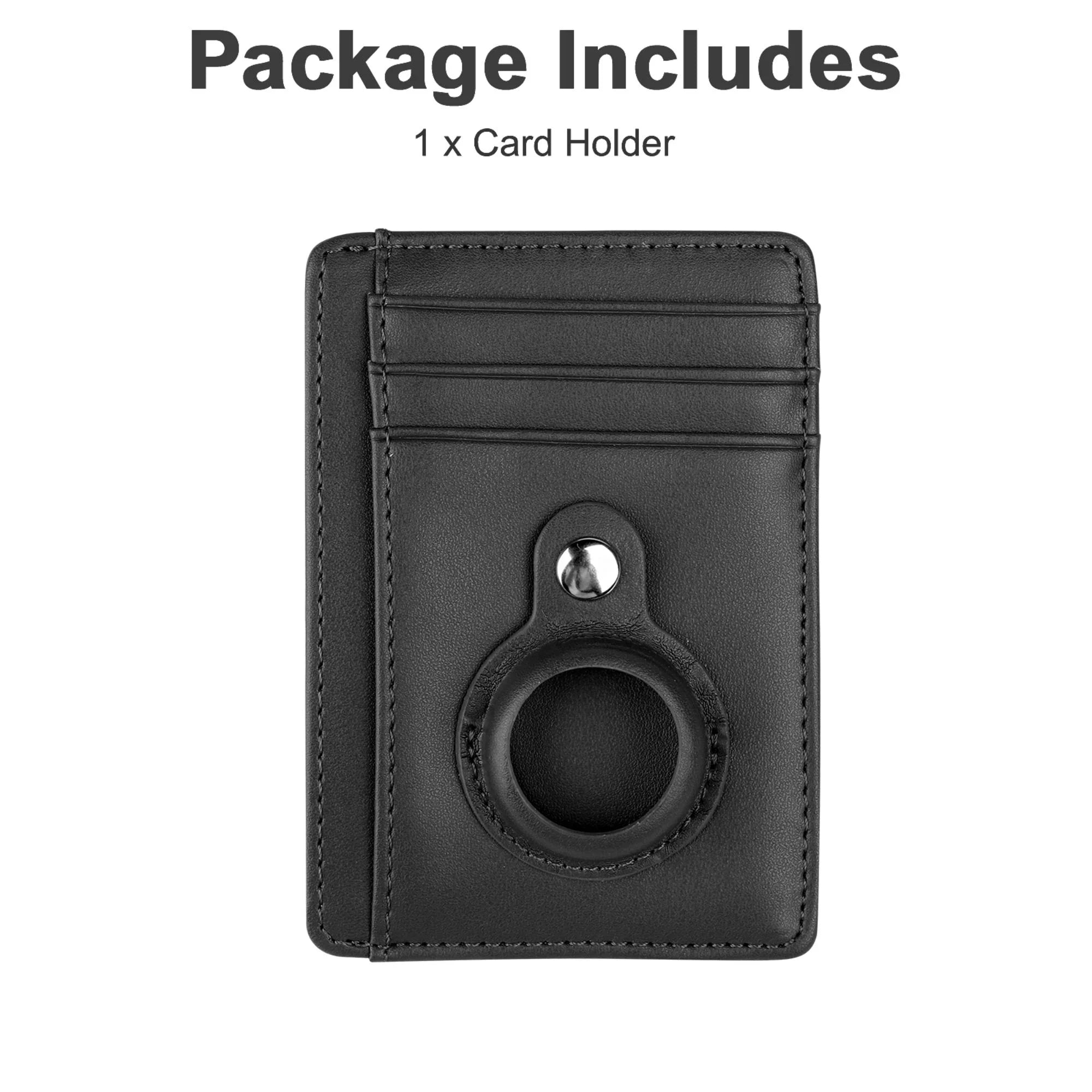 RFID Blocking Leather Wallet with AirTag Holder & 8 Card Slots - Abbycart