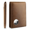 RFID Blocking Men's Leather Wallet with AirTag Holder - Slim Bifold Design for 15 Cards - Abbycart