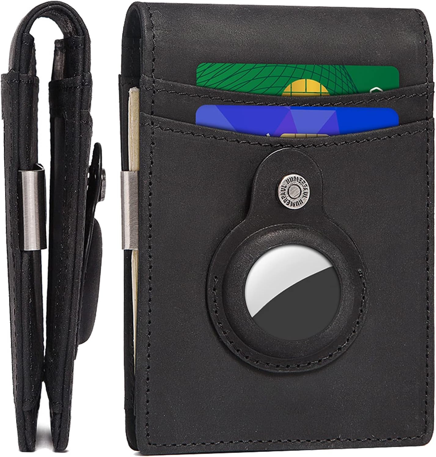 RFID - Blocking Men's Leather Wallet with AirTag Holder - Slim & Secure - Abbycart