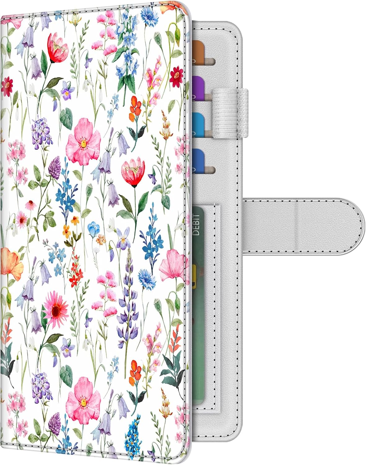 RFID Checkbook Cover Wallet with Card Slots and Pen Holder