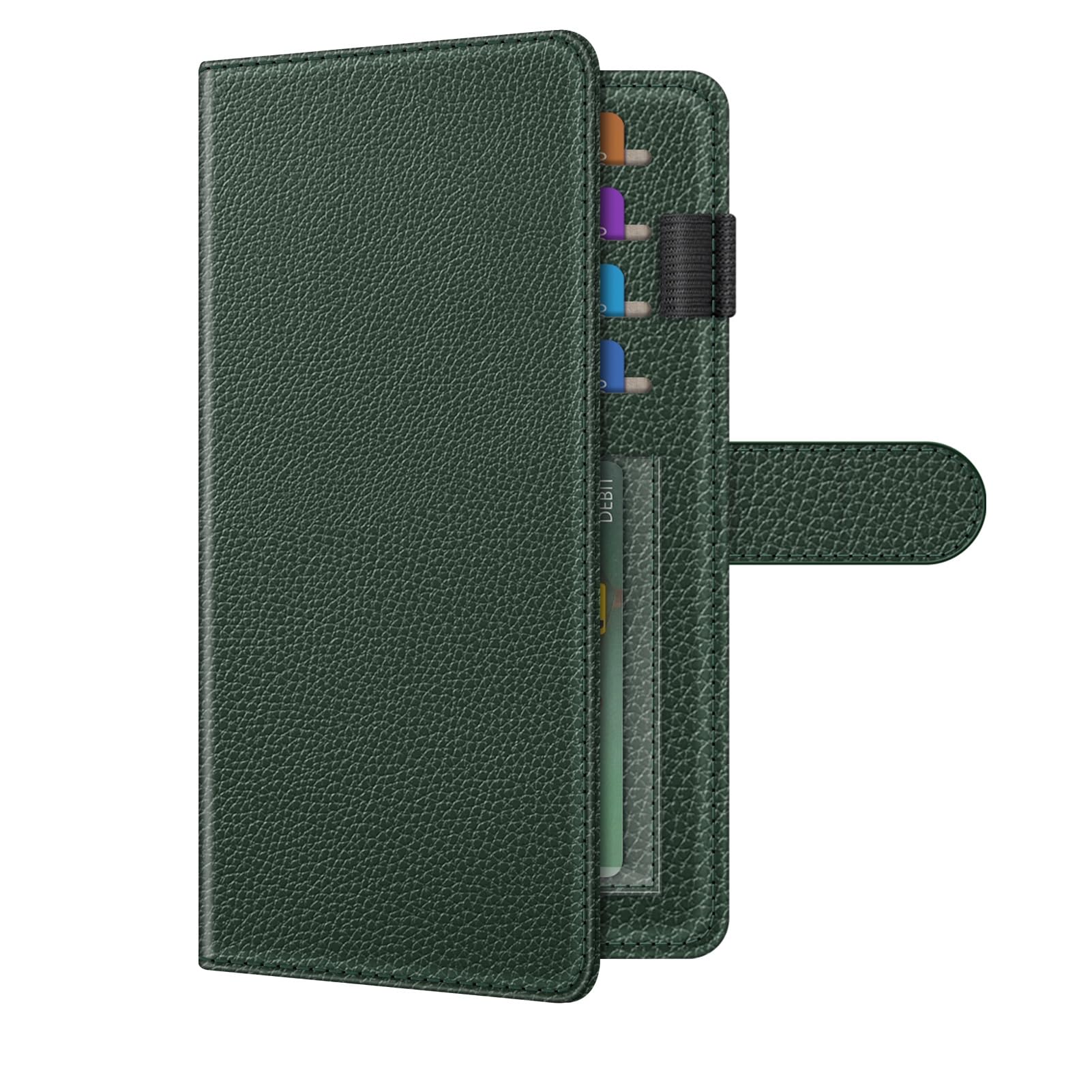 RFID Checkbook Cover Wallet with Card Slots and Pen Holder