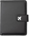 RFID Leather Passport Holder Travel Wallet with Magnetic Closure