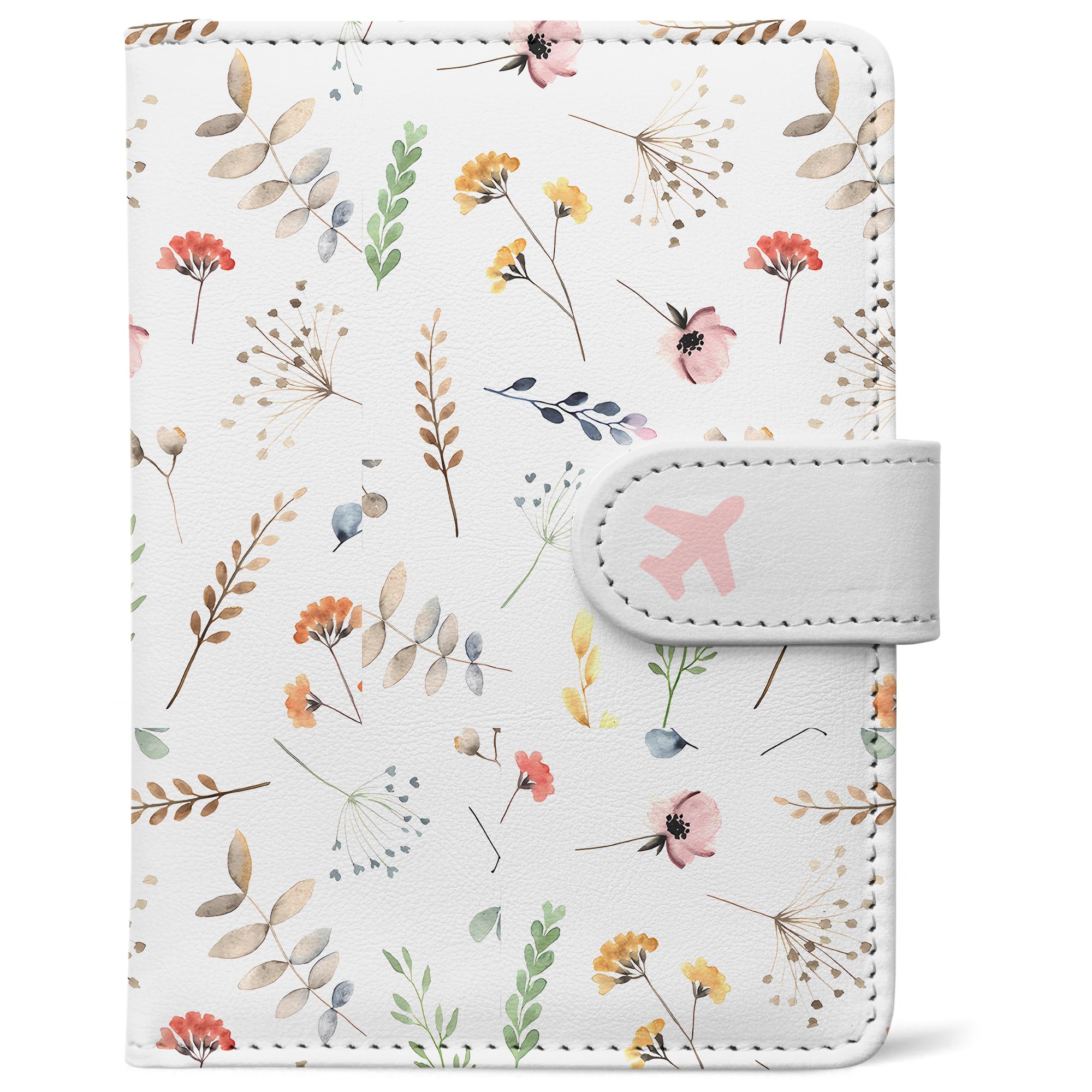 RFID Leather Passport Holder Travel Wallet with Magnetic Closure