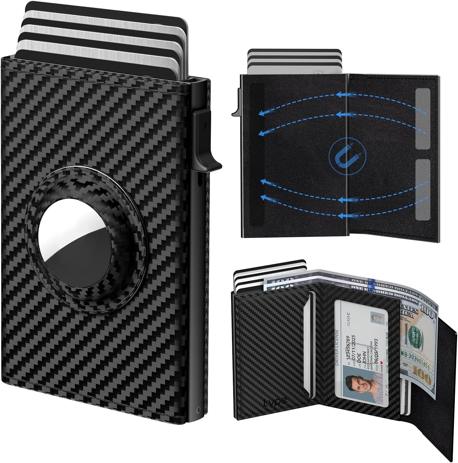 RFID Leather Wallet for Men with AirTag Holder – Slim, Minimalist Card Holder - Abbycart