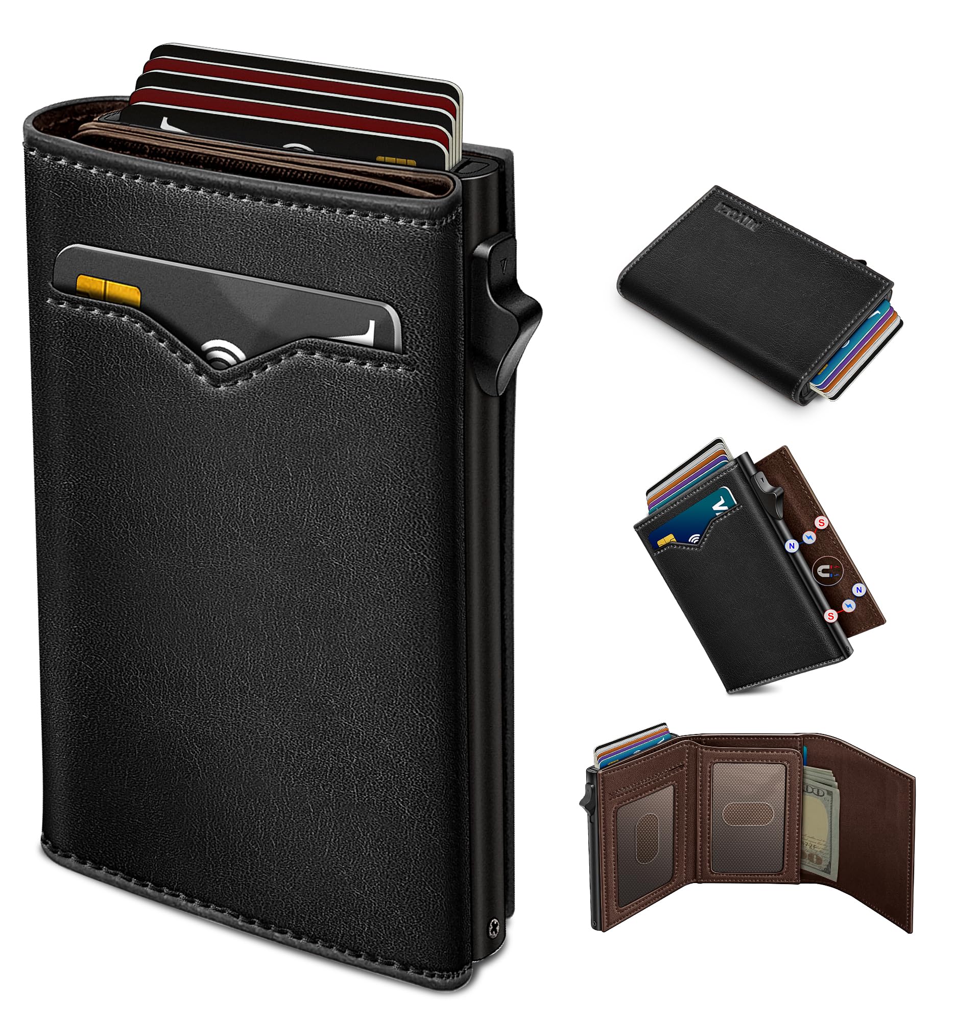 RFID Leather Wallet – Slim Pop - Up Men’s Wallet - Abbycart