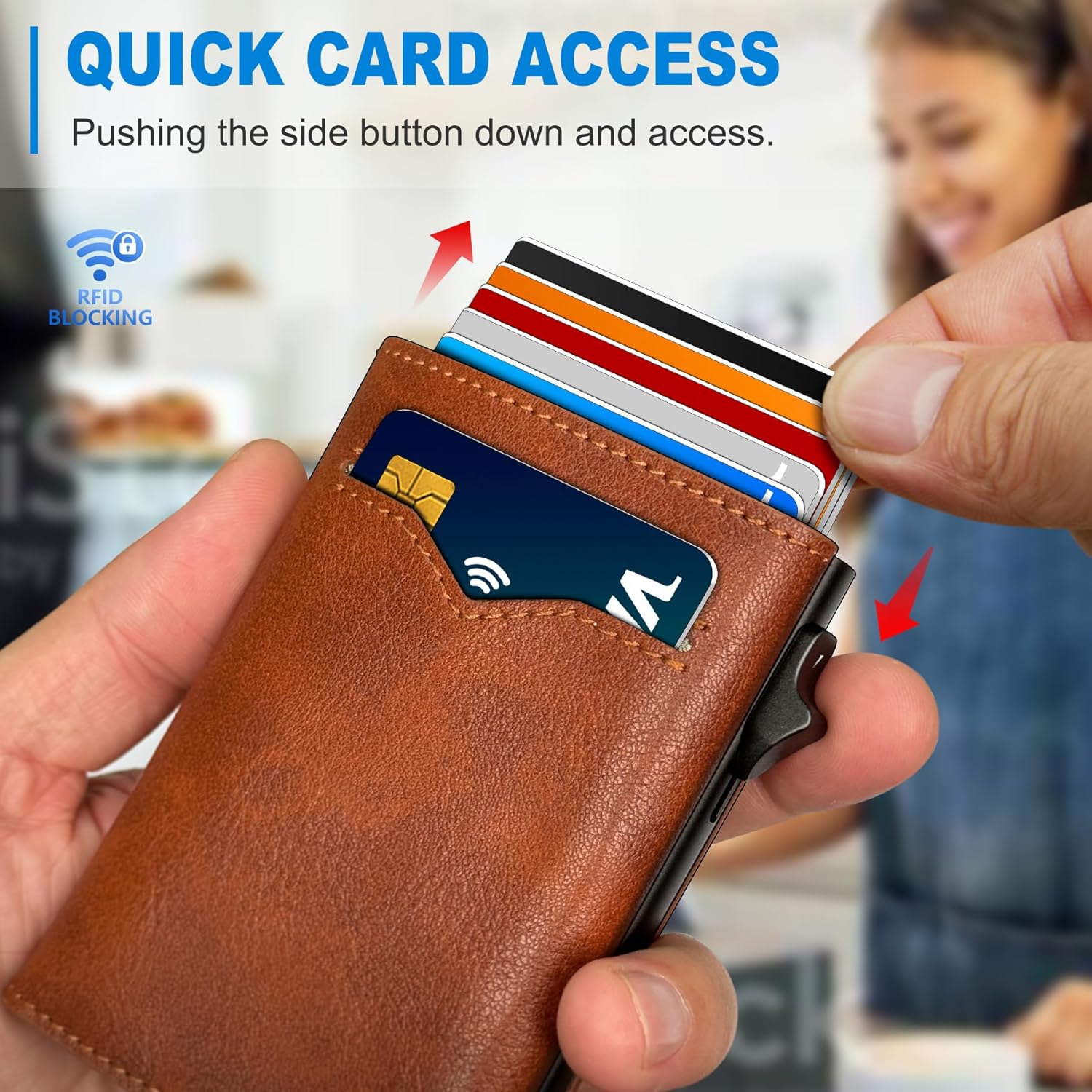 RFID Leather Wallet – Slim Pop - Up Men’s Wallet - Abbycart