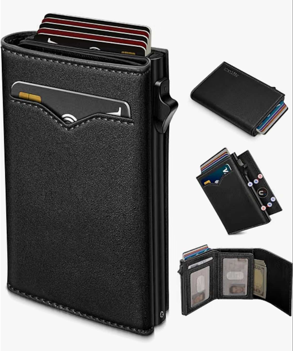 RFID Leather Wallet – Slim Pop-Up Men’s Wallet