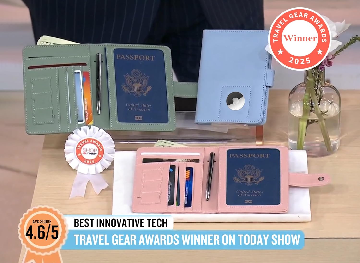 RFID Passport Holder with AirTag Slot | Travel Wallet - Abbycart