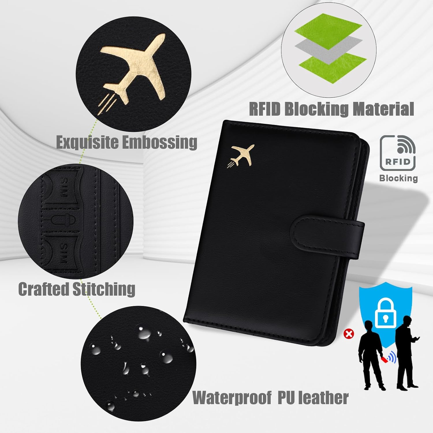 RFID Passport Holder with AirTag Slot | Travel Wallet - Abbycart