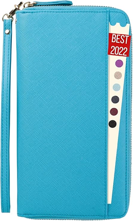 RFID Passport Wallet with AirTag Holder, Family Travel Organizer