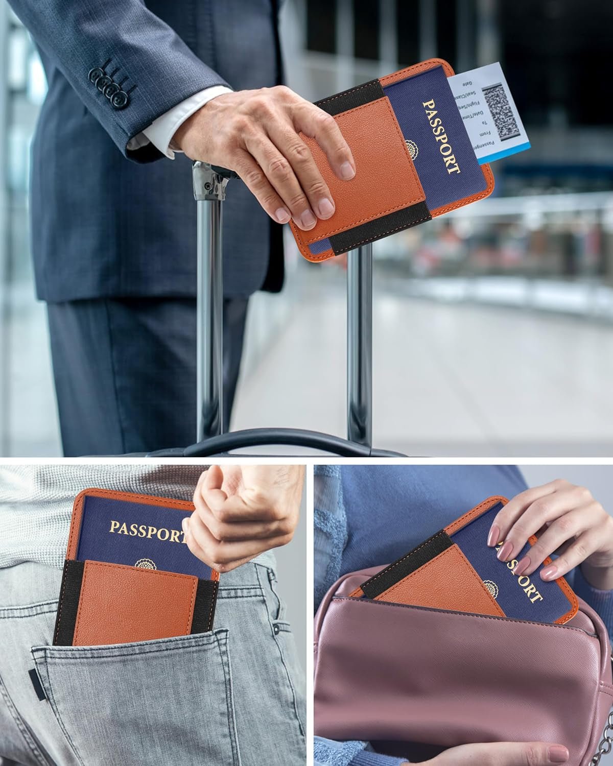 RFID Passport Wallet with AirTag Holder | Minimalist Travel Accessory - Abbycart