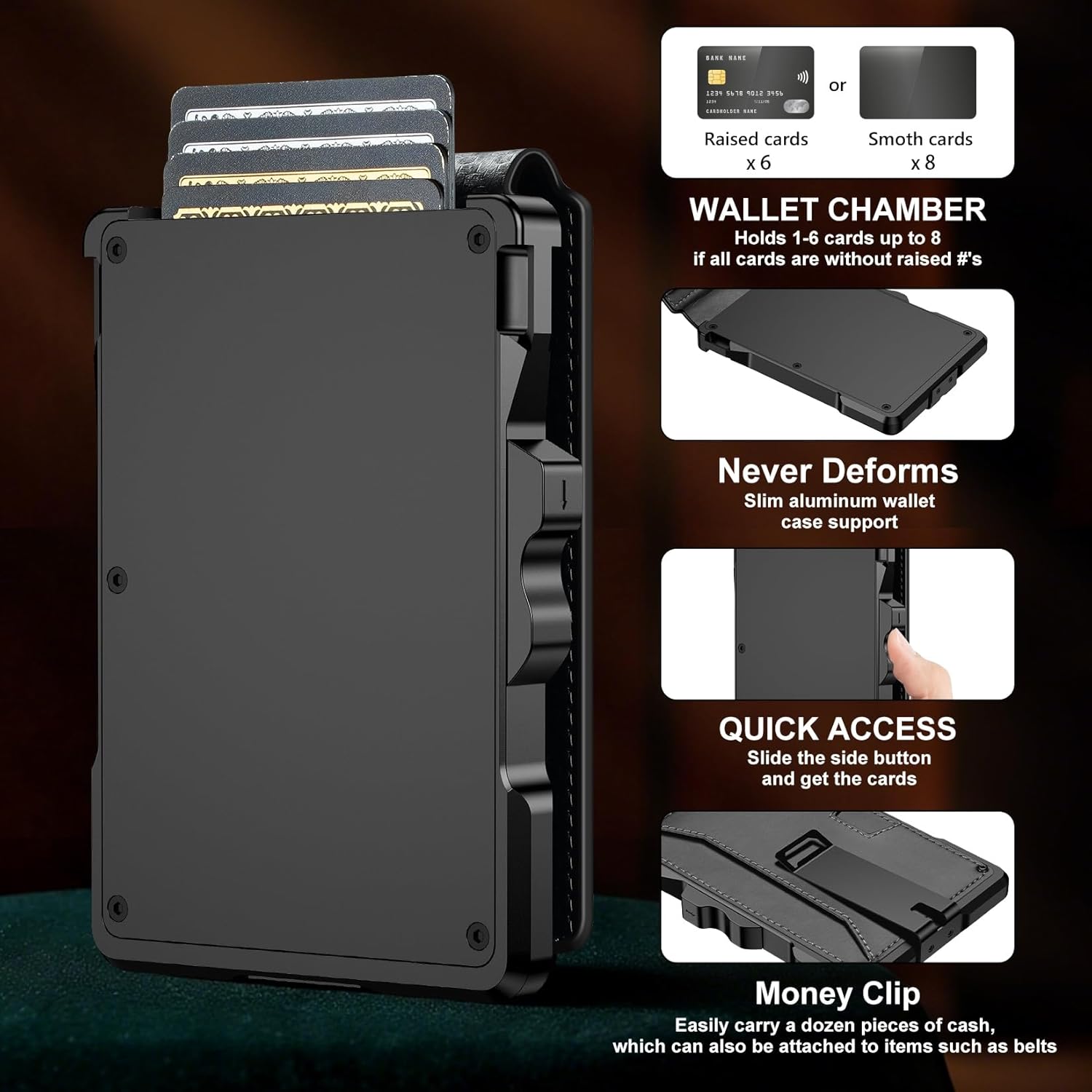 RFID Pop - Up Wallet for Men with Money Clip – Slim Metal - Abbycart