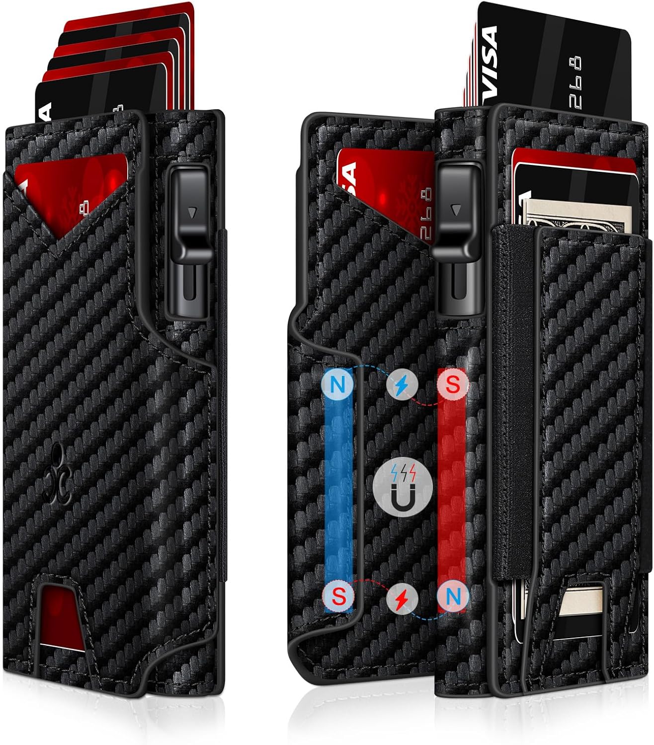 RFID Slim Wallet for Men with Pop-Up Card Holder & ID Slot