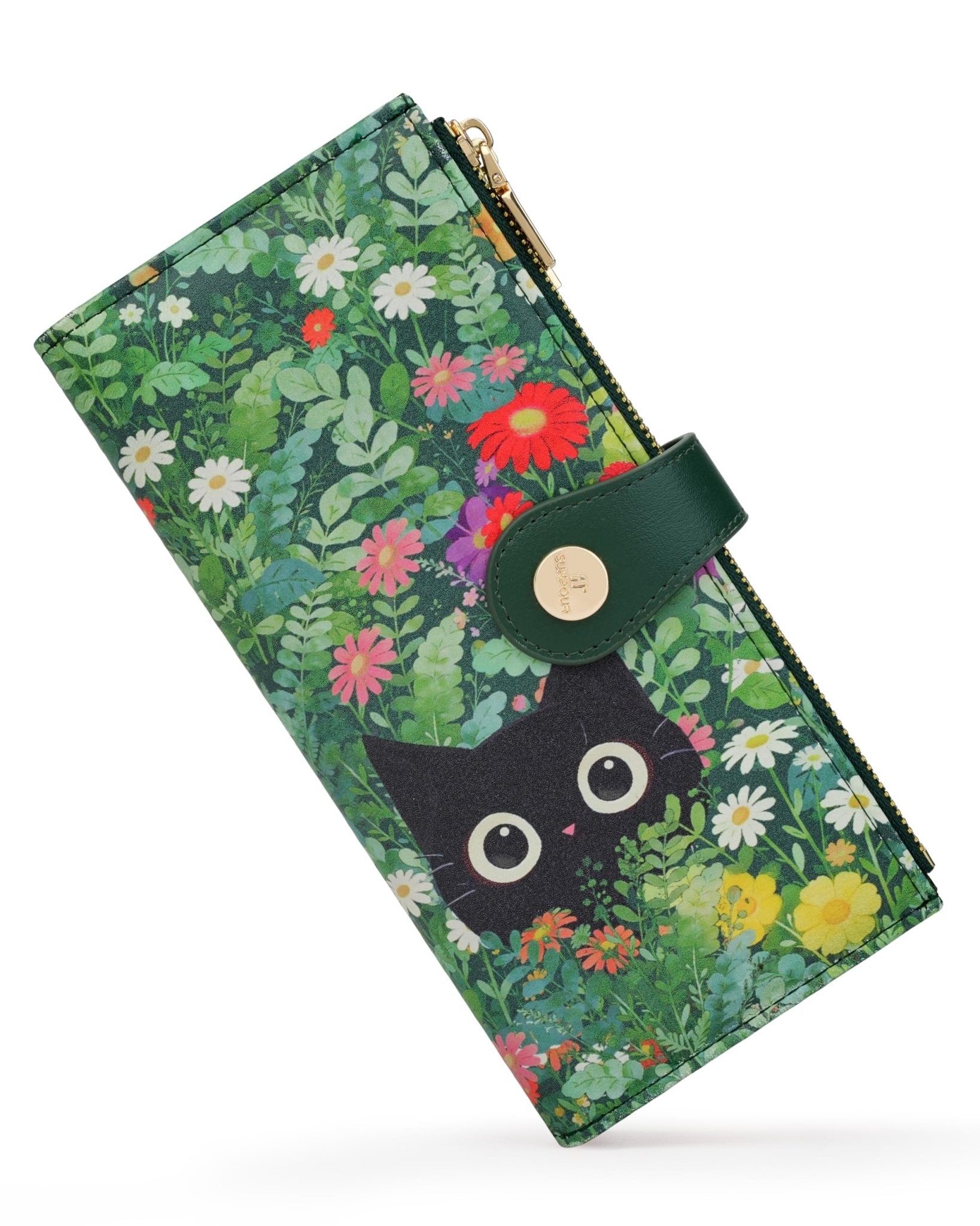 RFID Slim Wallet for Women with 12 Card Slots & Coin Pocket