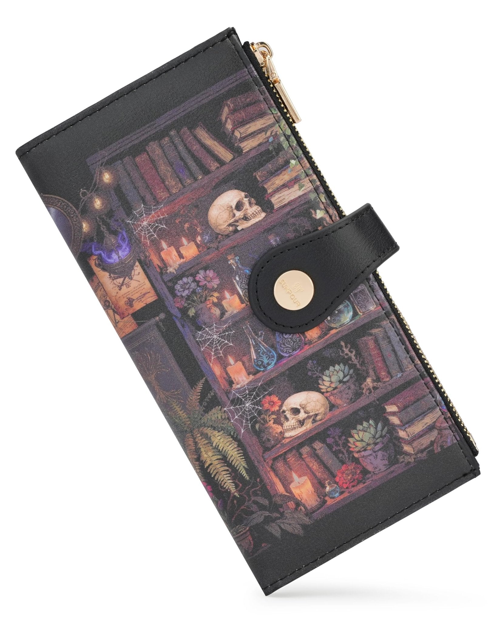 RFID Slim Wallet for Women with 12 Card Slots & Coin Pocket