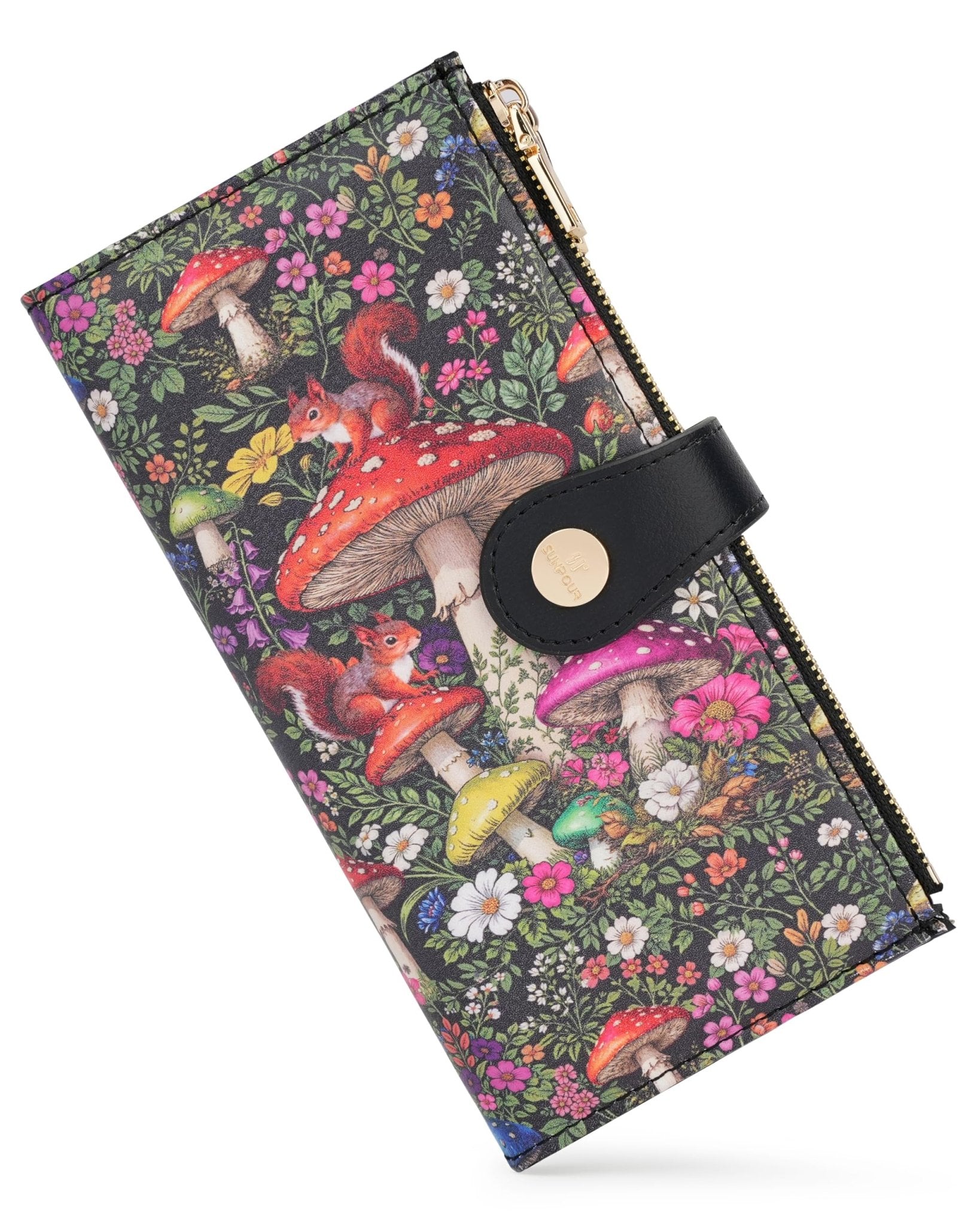 RFID Slim Wallet for Women with 12 Card Slots & Coin Pocket