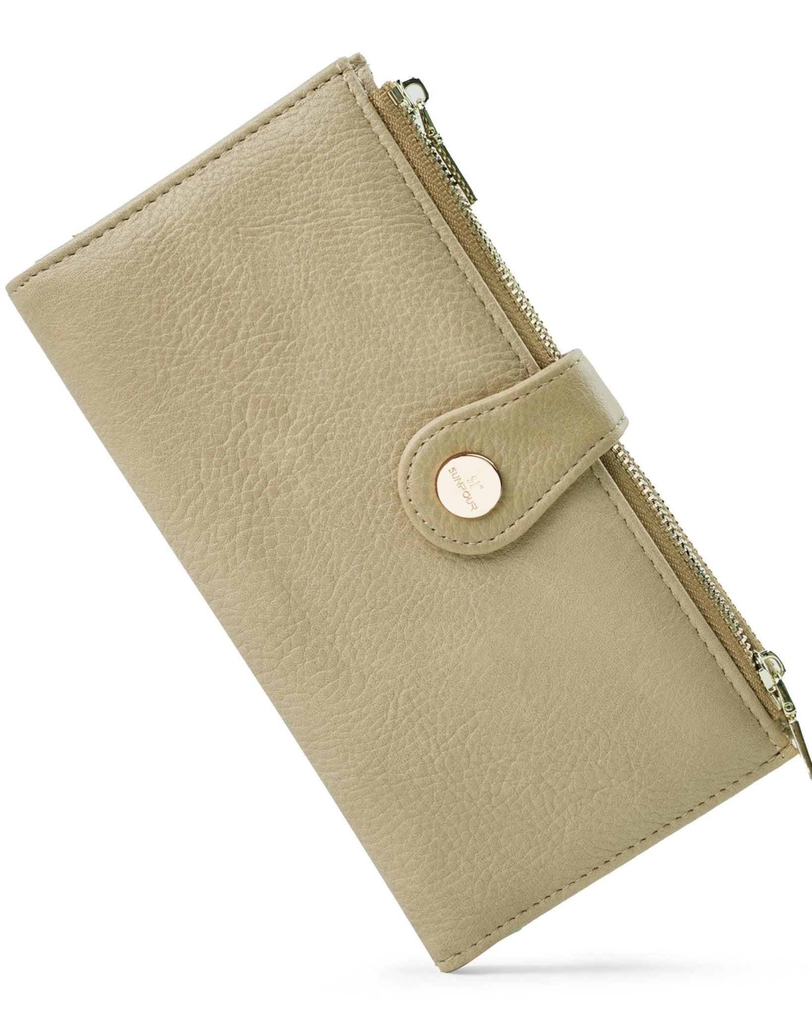 RFID Slim Wallet for Women with 12 Card Slots & Coin Pocket