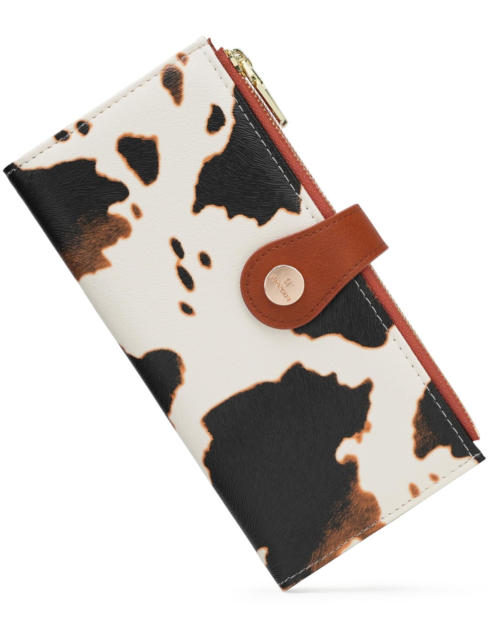 RFID Slim Wallet for Women with 12 Card Slots & Coin Pocket