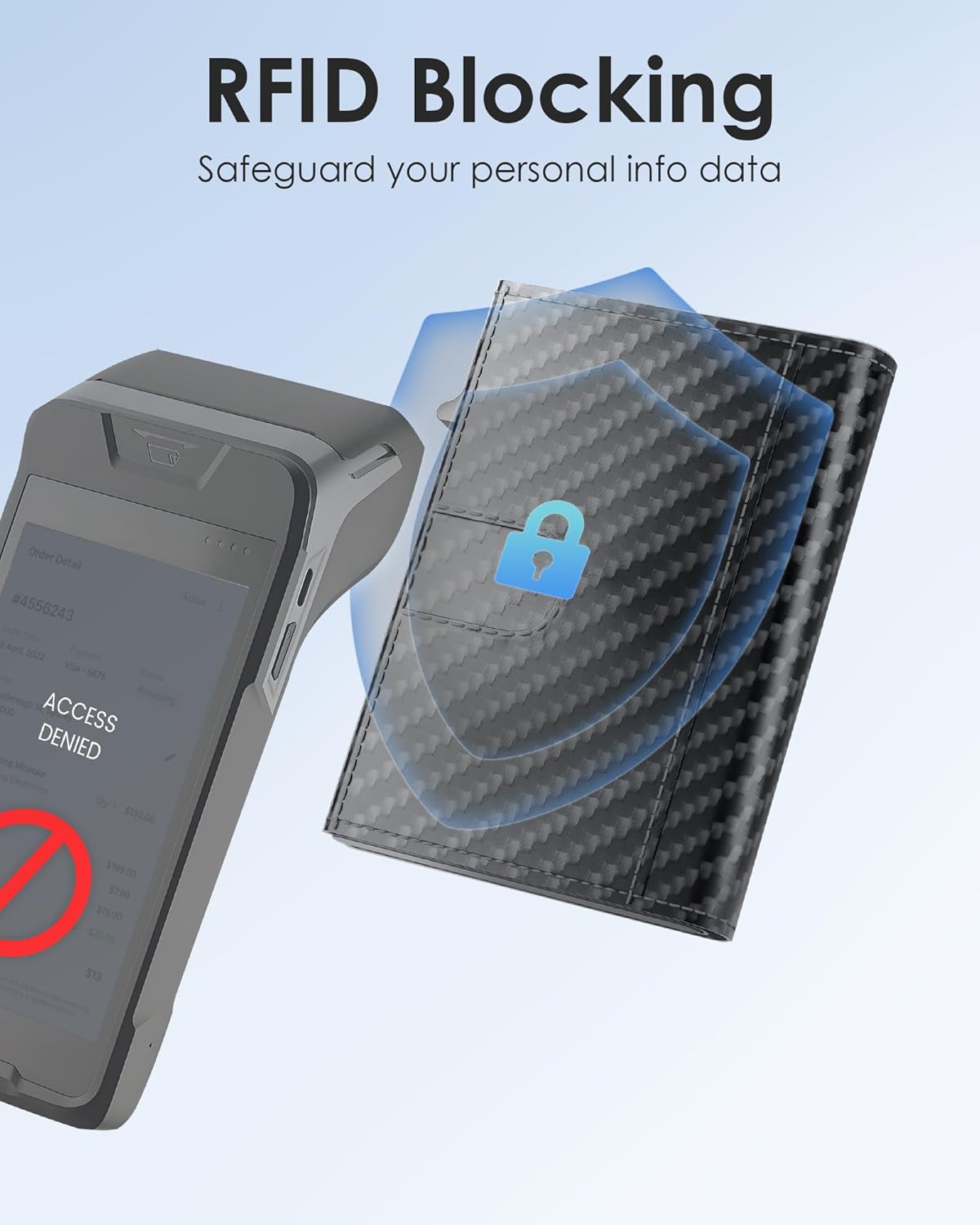 RFID Wallet for Men Slim Pop-Up Trifold Front Pocket Leather Wallet