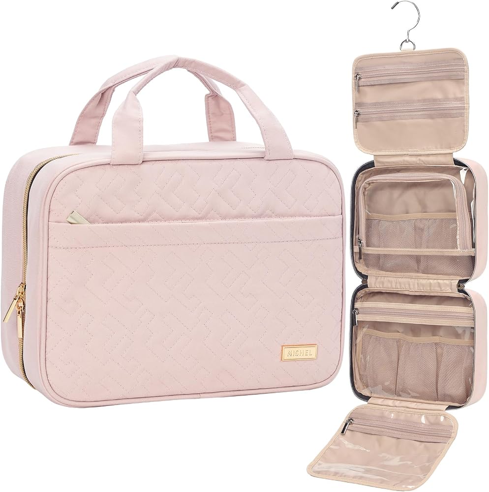 Compact Hanging Toiletry Bag for Women, 6.1L Travel Cosmetic Organizer