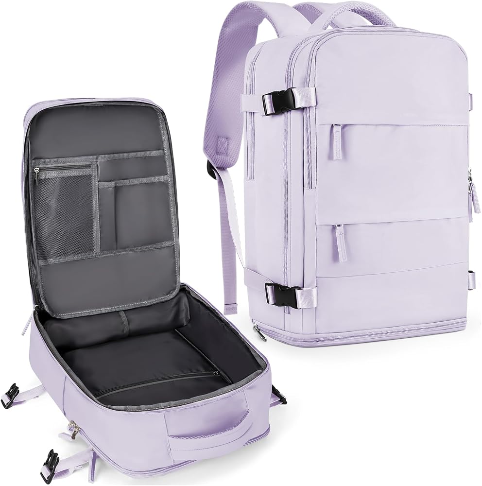 30L Water Resistant Travel Backpack with Shoe & Wet Compartments