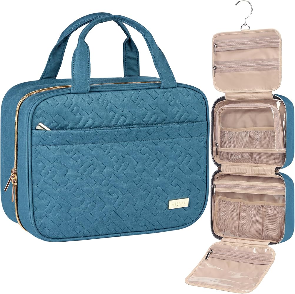 Compact Hanging Toiletry Bag for Women, 6.1L Travel Cosmetic Organizer