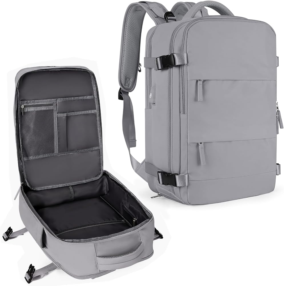 30L Water Resistant Travel Backpack with Shoe & Wet Compartments