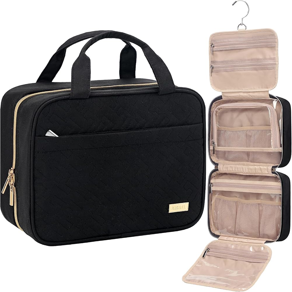 Compact Hanging Toiletry Bag for Women, 6.1L Travel Cosmetic Organizer