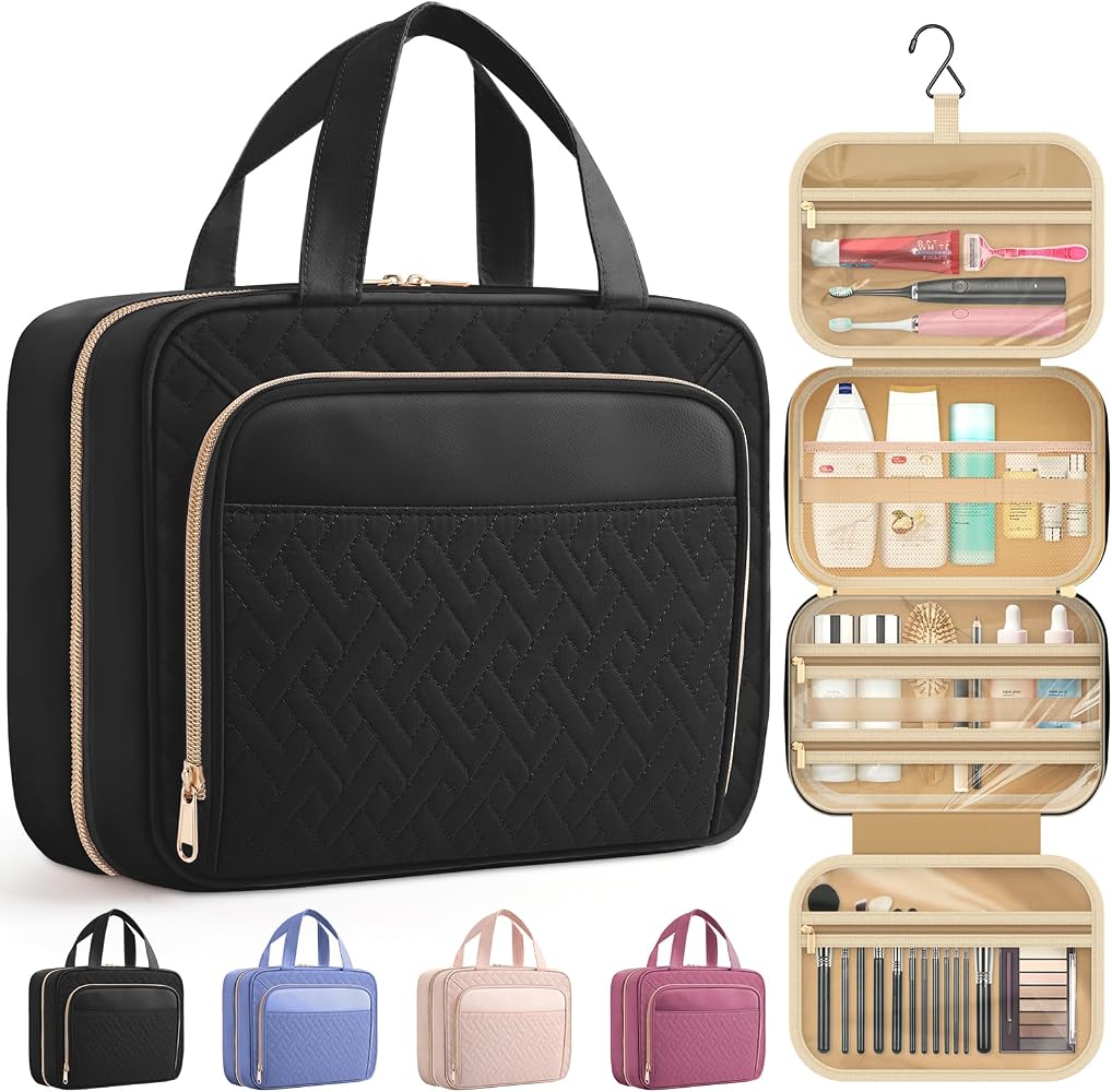 Large Hanging Toiletry Bag for Women & Men, Waterproof Travel Organizer