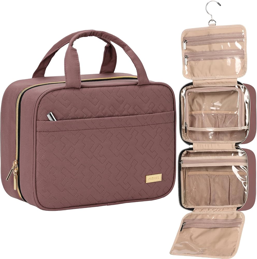 Compact Hanging Toiletry Bag for Women, 6.1L Travel Cosmetic Organizer