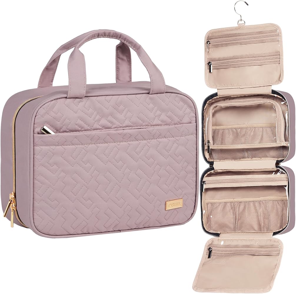 Compact Hanging Toiletry Bag for Women, 6.1L Travel Cosmetic Organizer