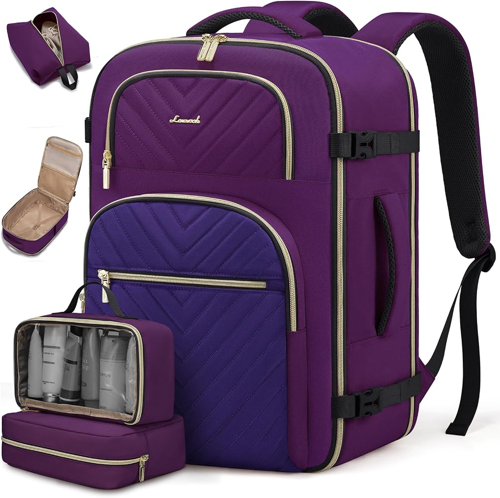 Women’s Travel Backpack with Packing Cubes – TSA Carry-On Bag